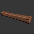 Wood Stone Long Rectangular Carved Decorative Piece With Natural Grain On Reflective Surface